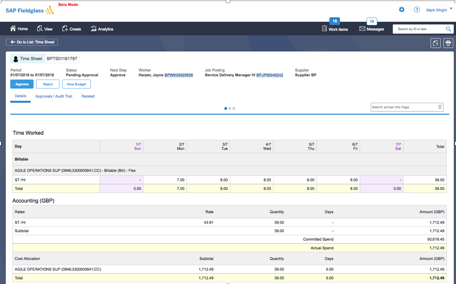 Fieldglass screenshot
